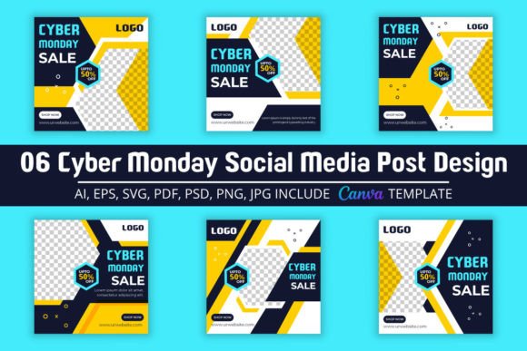 Download Cyber Monday Social Media Template  Pack - Template Collection