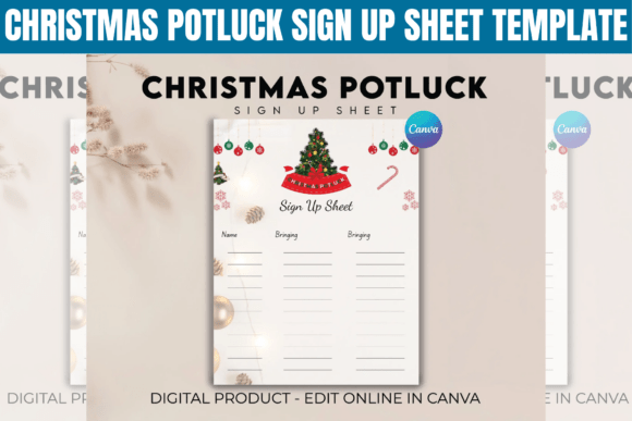 Download Christmas Potluck Sign Up Sheet Template - Template Collection
