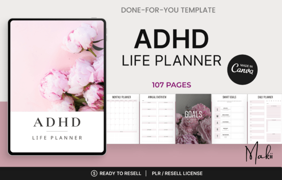 Download ADHD Life Planner, Canva Template - Template Collection