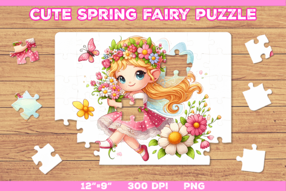 Download Cute Fairy Puzzle Template - Template Collection