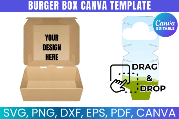 Download Burger Box Template, DIY Burger Box SVG - Template Collection