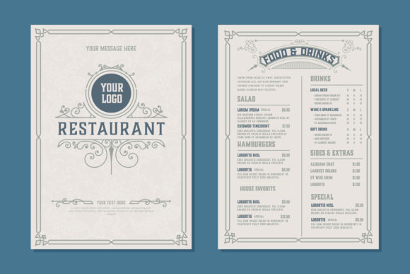 Download Fresh Retro Template for Restaurant Menu Design - Template Collection