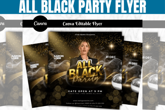 Download All Black Party Flyer Template - Template Collection