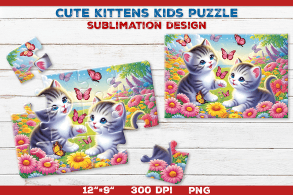 Download Cute Kittens Kids Puzzle Template - Template Collection