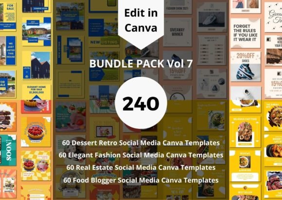 Download 240 Social Media Canva Templates Bundle - Template Collection