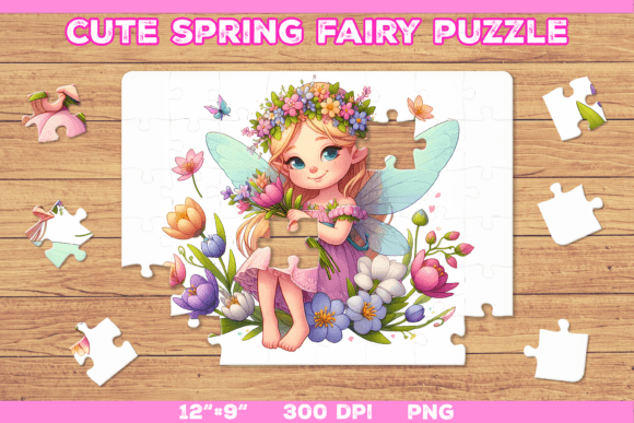 Download Cute Fairy Puzzle Template - Template Collection
