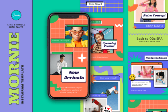 Download Mornie Retro Fashion Instagram Template - Template Collection