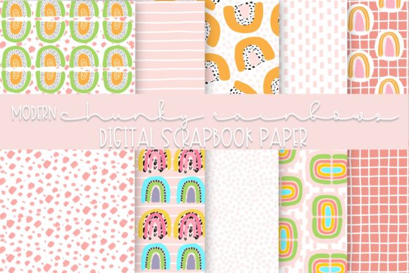 Download Modern Chunky Rainbows Digital Paper - Modern Collection
