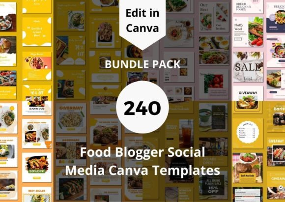 Download 240 Food Blogger Social Media Templates - Template Collection