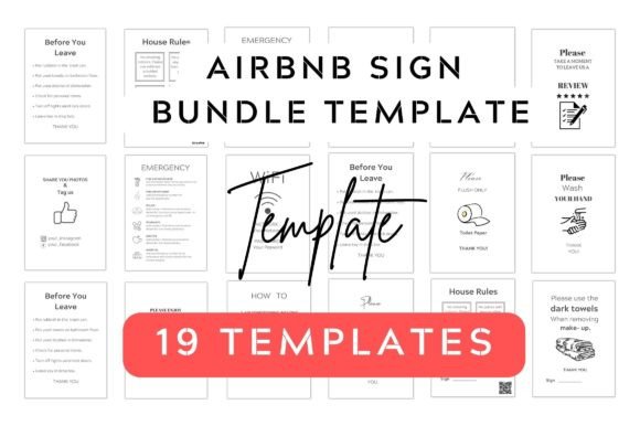 Download Airbnb Sign Bundle Templates - Volume 1 - Template Collection