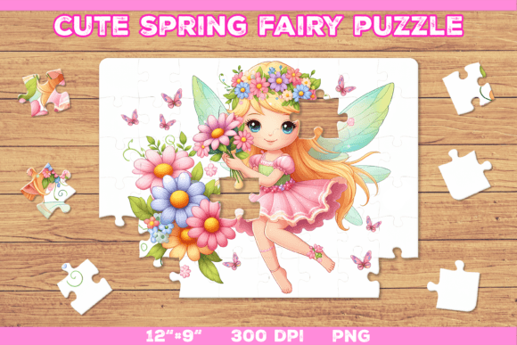 Download Cute Fairy Puzzle Template - Template Collection