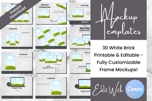 Download 30 White Brick Digital Mockup Templates - Template Collection