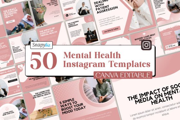 Download Mental Health Instagram Canva Templates - Template Collection