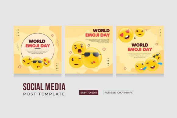 Download World Emoji Day, Social Media Template - Template Collection