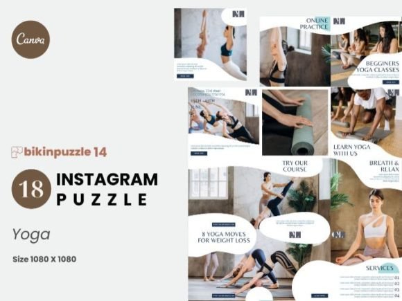 Download Yoga Instagram Puzzle Canva Template - Template Collection
