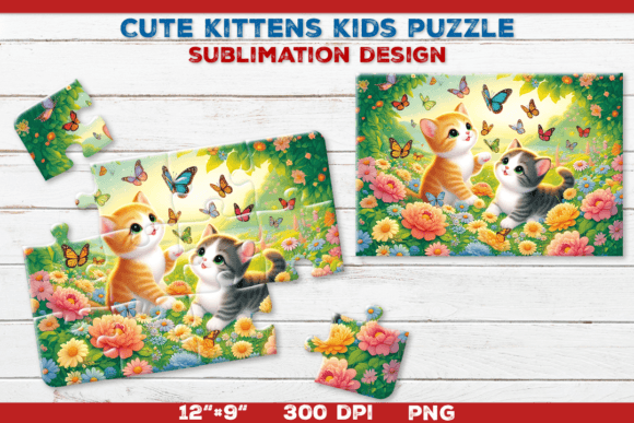 Download Cute Kittens Kids Puzzle Template - Template Collection