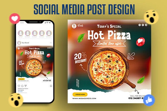 Download Food Menu and Cheese Pizza Post Design - Post design Collection