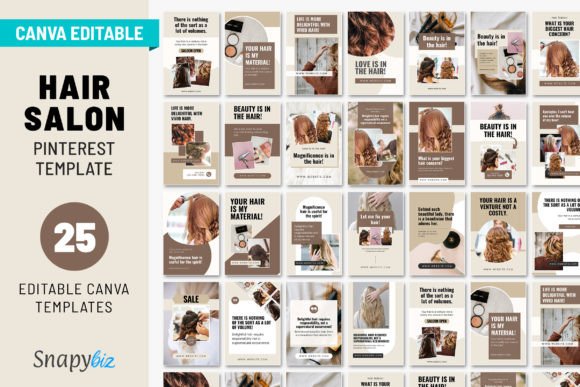 Download Hair Salon Pinterest Canva Pins Template - Template Collection