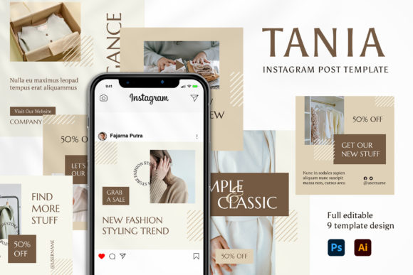 Download Tania Fashion Instagram Post Template - Template Collection