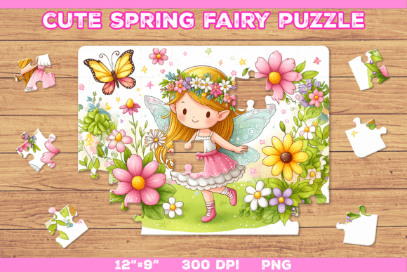 Download Cute Fairy Puzzle Template - Template Collection