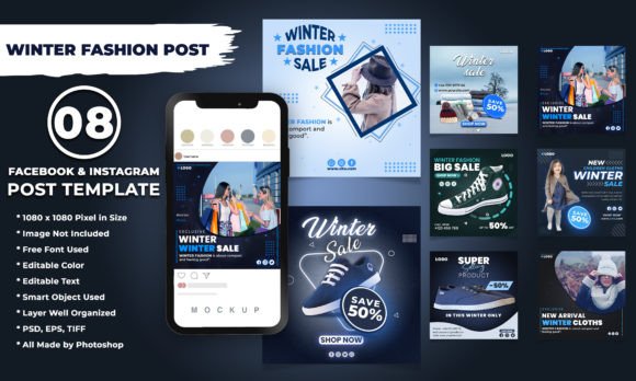 Download Winter Fashion Sale Post Template Bundle - Template Collection