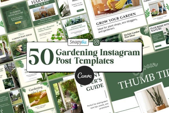 Download Gardening Instagram Canva Post Templates - Template Collection