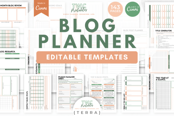 Download Blog Planner Canva Templates | TERRA - Template Collection