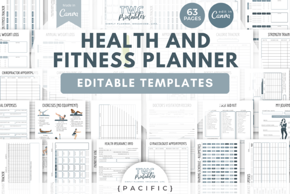 Download Fitness Planner Canva Templates | PAC - Template Collection