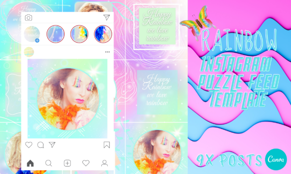 Download Rainbow Pro Instagram Puzzle Template - Template Collection