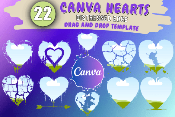 Download Canva Frames Heart Template Bundle - Template Collection