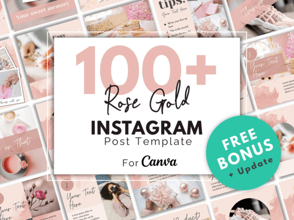 Download Rose Gold Instagram Canva Template - Template Collection