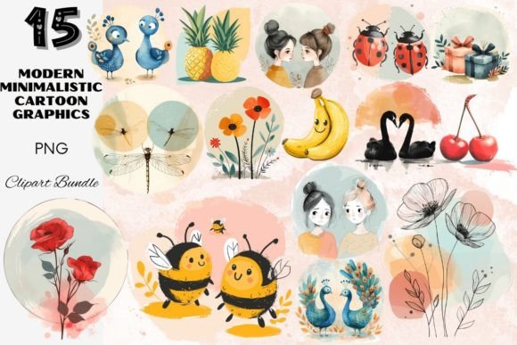 Download Modern Minimalistic Cartoon Graphics Set - Modern Collection