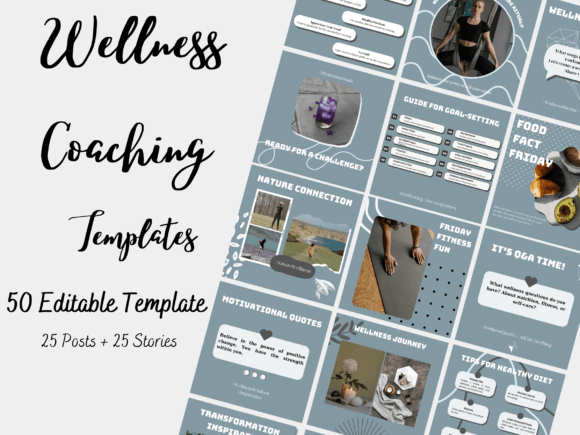 Download 50 Wellness Coaching Canva Template - Template Collection