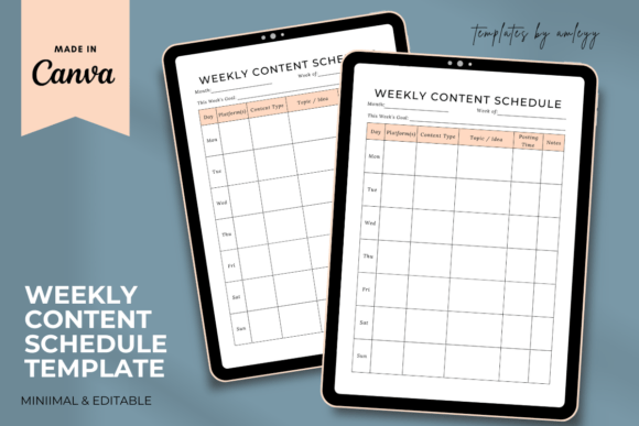 Download Weekly Content Schedule Template - Template Collection