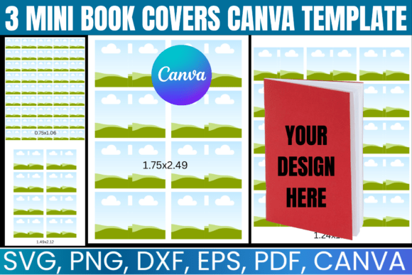 Download 3 Mini Book Covers Canva Template - Template Collection
