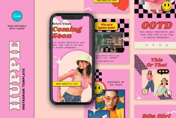 Download Huppie Retro Fashion Instagram Template - Template Collection