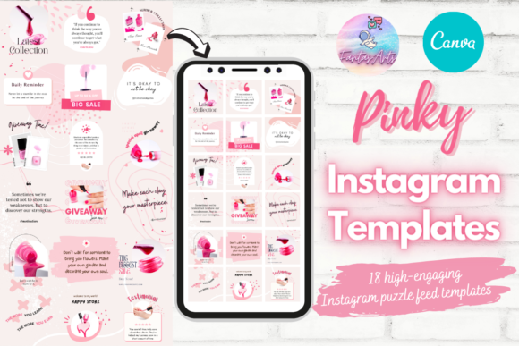 Download Glamorous Pink Instagram Puzzle Template - Template Collection