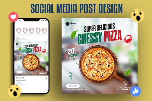 Download Food Menu and Cheese Pizza Post Design - Post design Collection