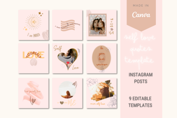 Download Self Love Quote IG Post Canva Template - Template Collection