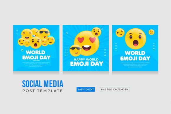 Download World Emoji Day, Social Media Template - Template Collection