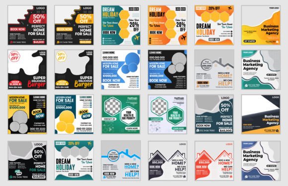 Download Social Media Post Design Template Bundle - Template Collection