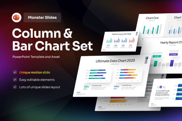 Download Column &amp; Bar Chart PowerPoint Template - Template Collection