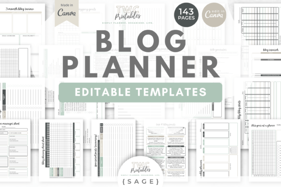 Download Blog Planner Canva Templates | SAGE - Template Collection