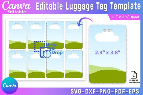 Download Canva Editable Luggage Tag Template - Canva editable Collection