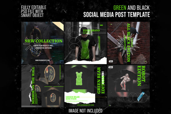 Download Green and Black Sosial Media Template - Template Collection
