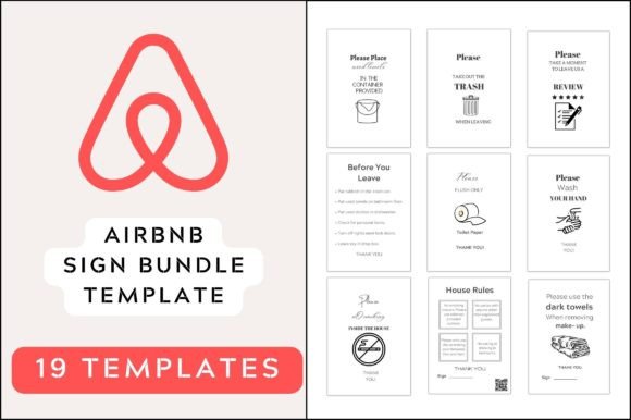 Download Editable Airbnb Sign Bundle Templates - Template Collection
