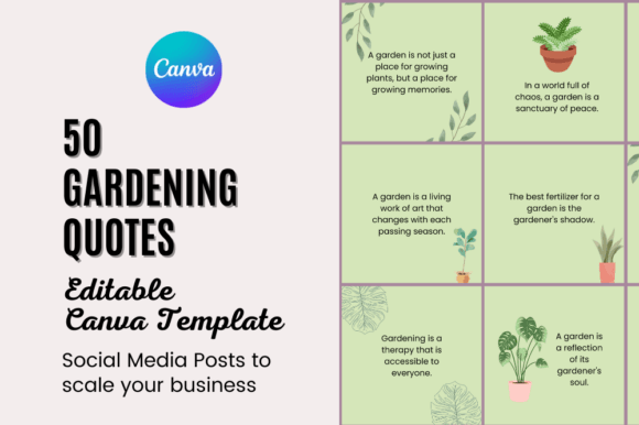 Download GARDENING QUOTES EDITABLE CANVA TEMPLATE - Template Collection