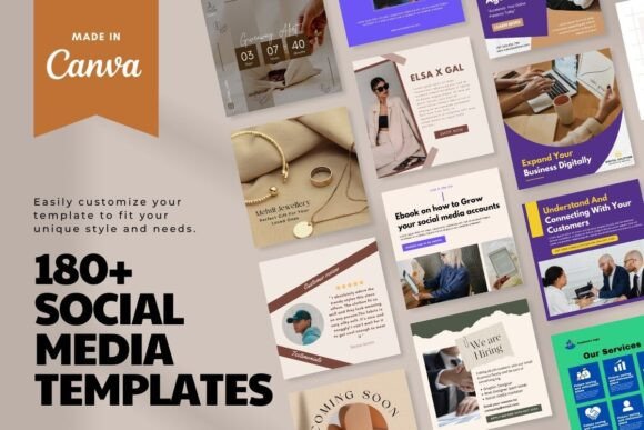 Download Social Media Posts Templates Bundle - Template Collection