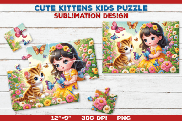 Download Cute Kittens Kids Puzzle Template - Template Collection