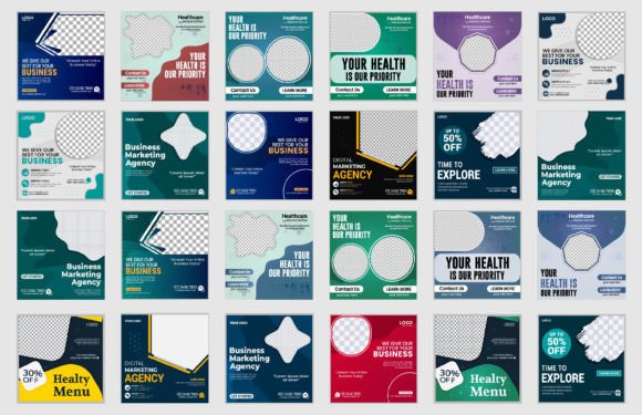 Download Social Media Post Design Template Bundle - Template Collection